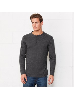 Plain Unisex Jersey long sleeve Henley Bella+Canvas 145 GSM